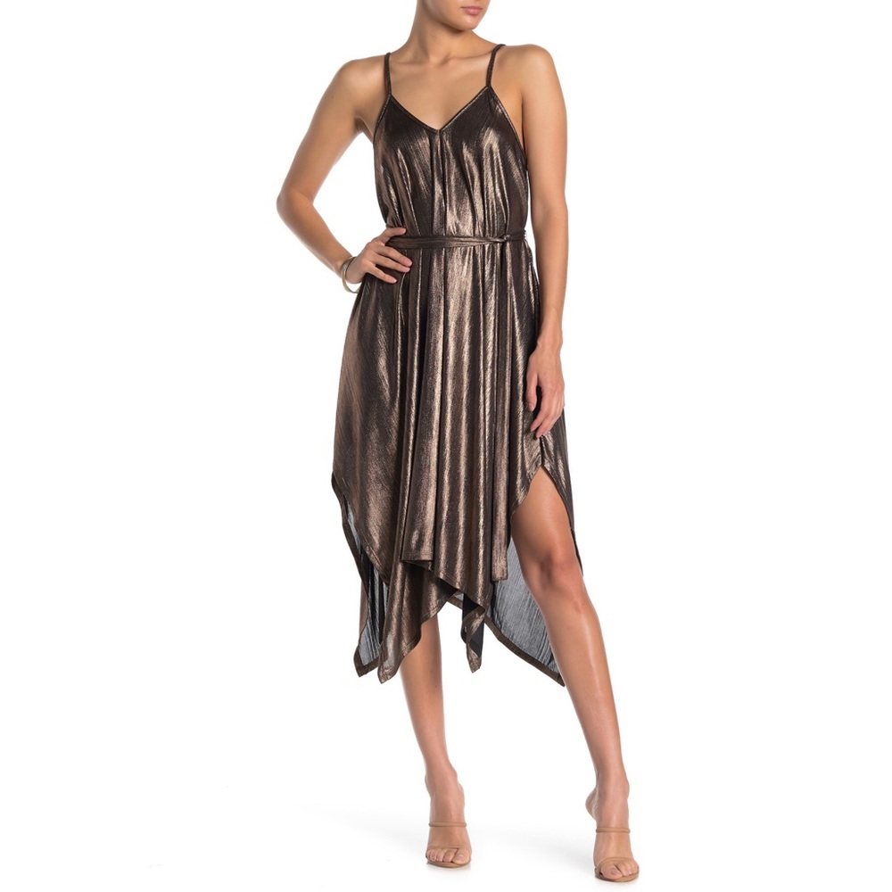 LUNA CHIX METALLIC WOVEN DRESS